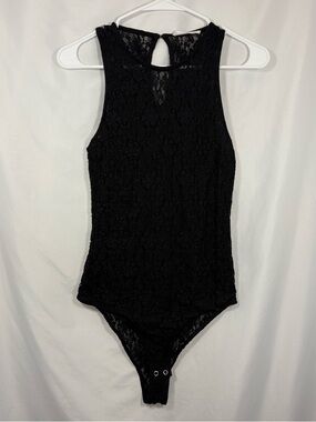Terranova Womens Lace Sleeveless Black Bodysuit Size Small